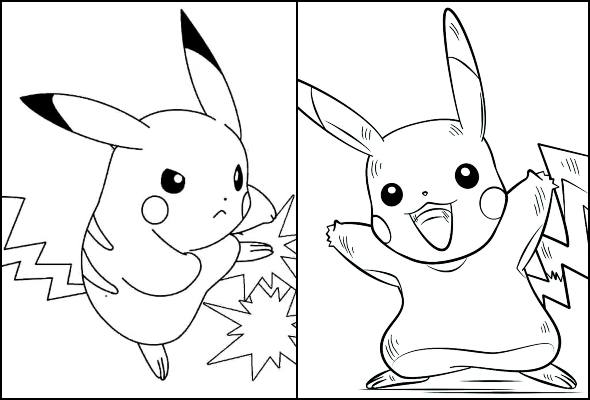 Desenhos de Pikachu para imprimir e colorir