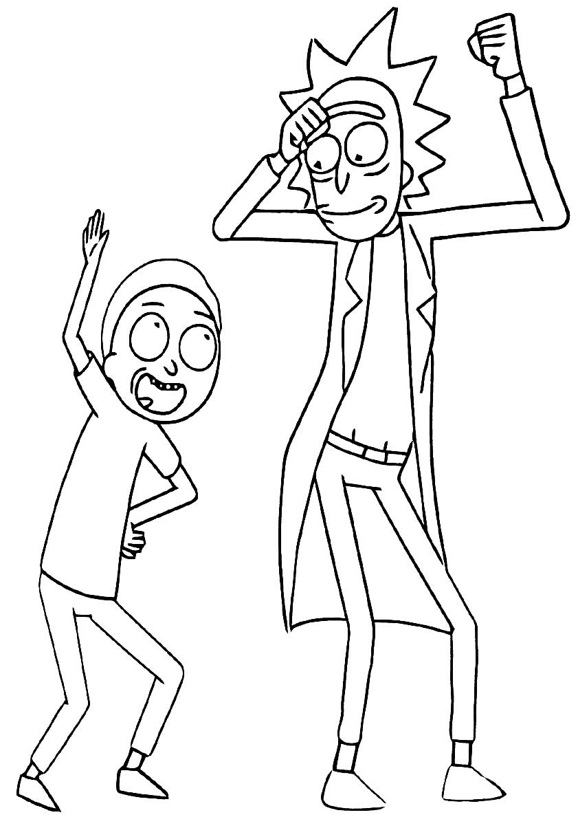 Imagem de Rick e Morty para colorir