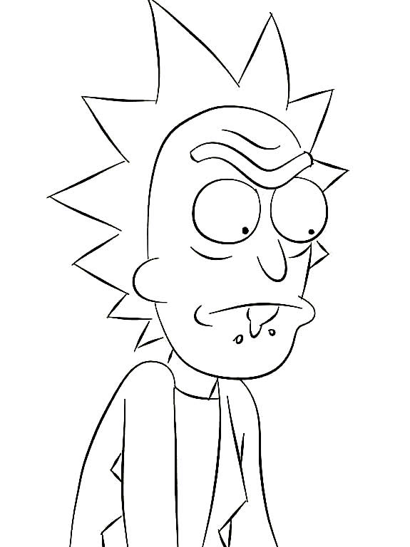 Desenho de Rick e Morty para pintar