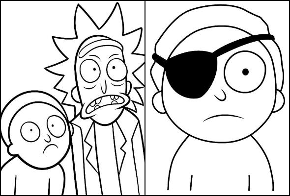 Desenhos para colorir de Rick e Morty