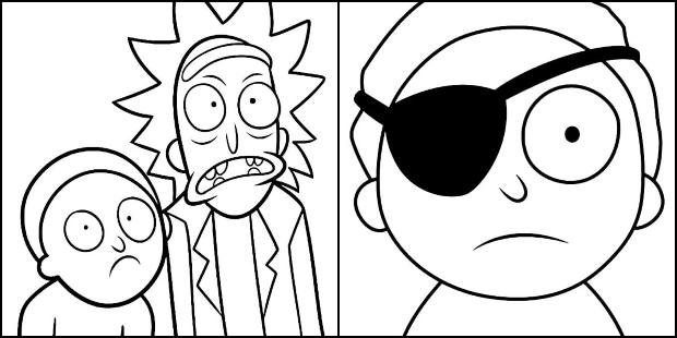 Desenhos para colorir de Rick e Morty