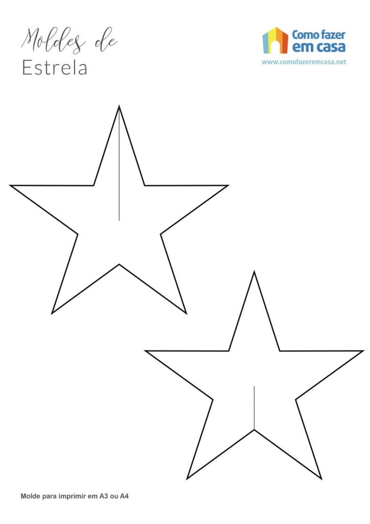 Molde de estrela para imprimir