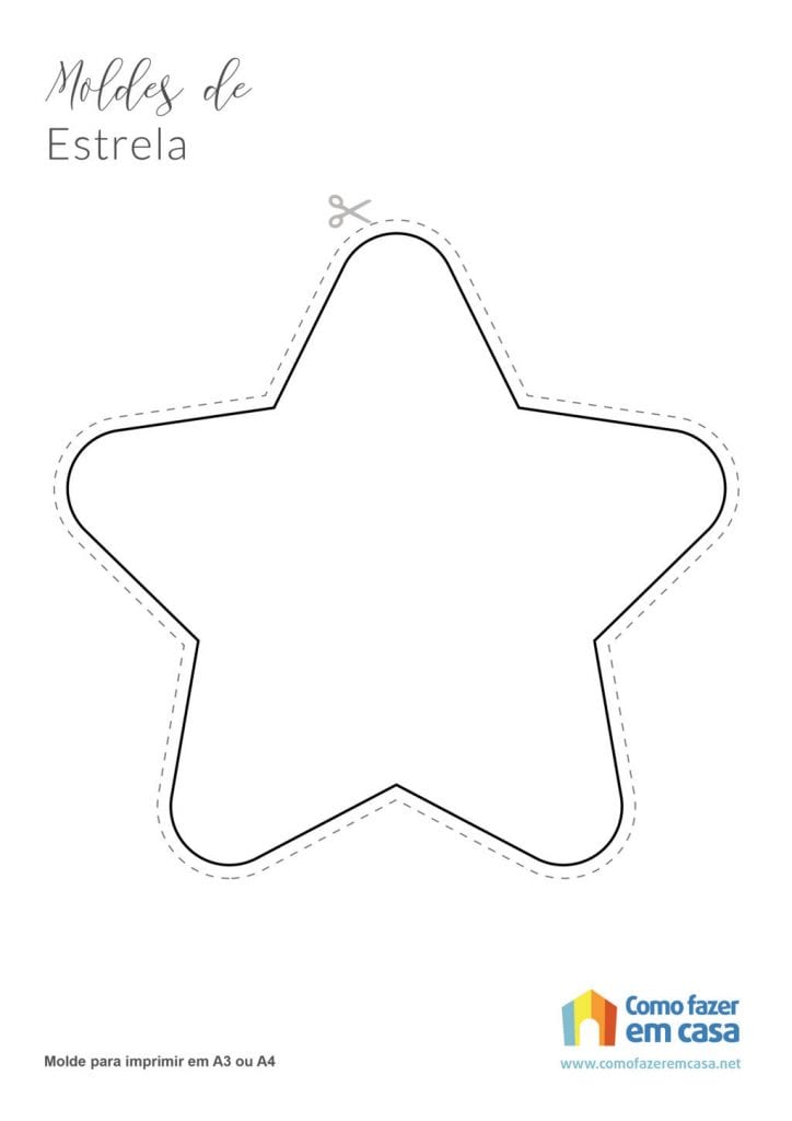 Molde de estrela para imprimir estrela fofinha redonda