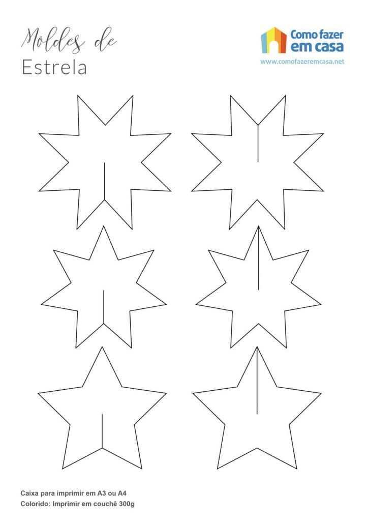 Molde de estrela para imprimir