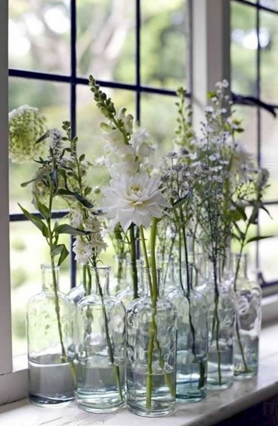 Enfeites lindos e criativos com garrafas de vidro