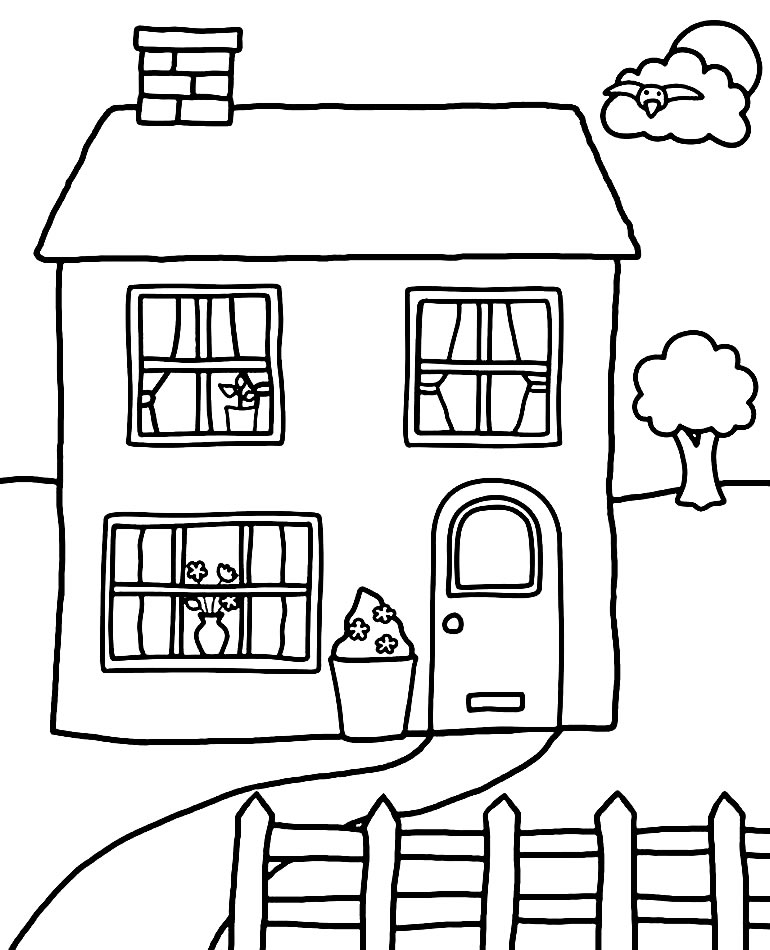 Imagem de casa para colorir