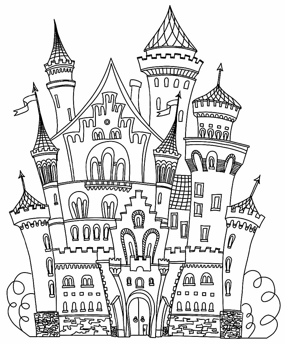 Desenho para colorir de castelo