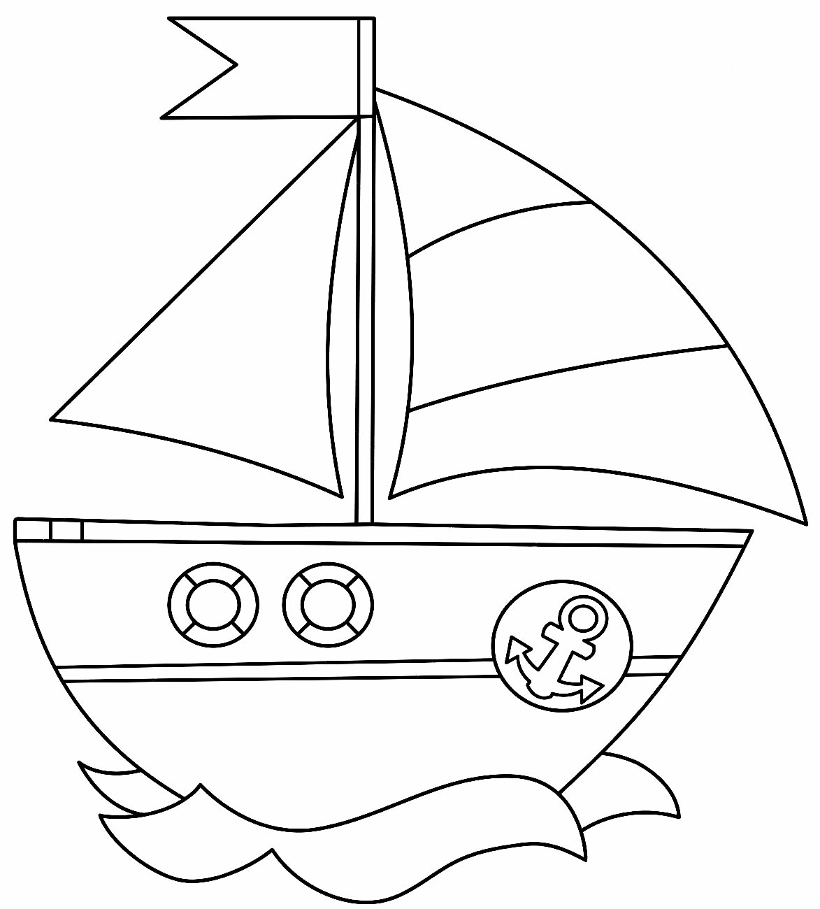 Desenho de barco para colorir
