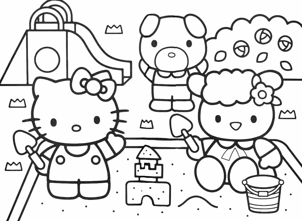 Desenho de Hello Kitty brincando de médico para colorir - Tudodesenhos