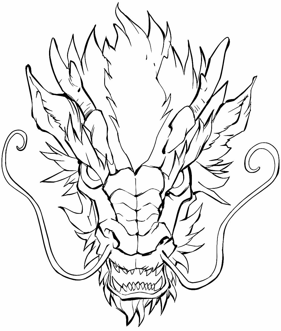 Desenho de Dragão Oriental para colorir