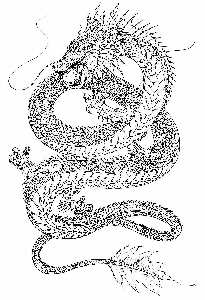 Desenho de Dragão Oriental