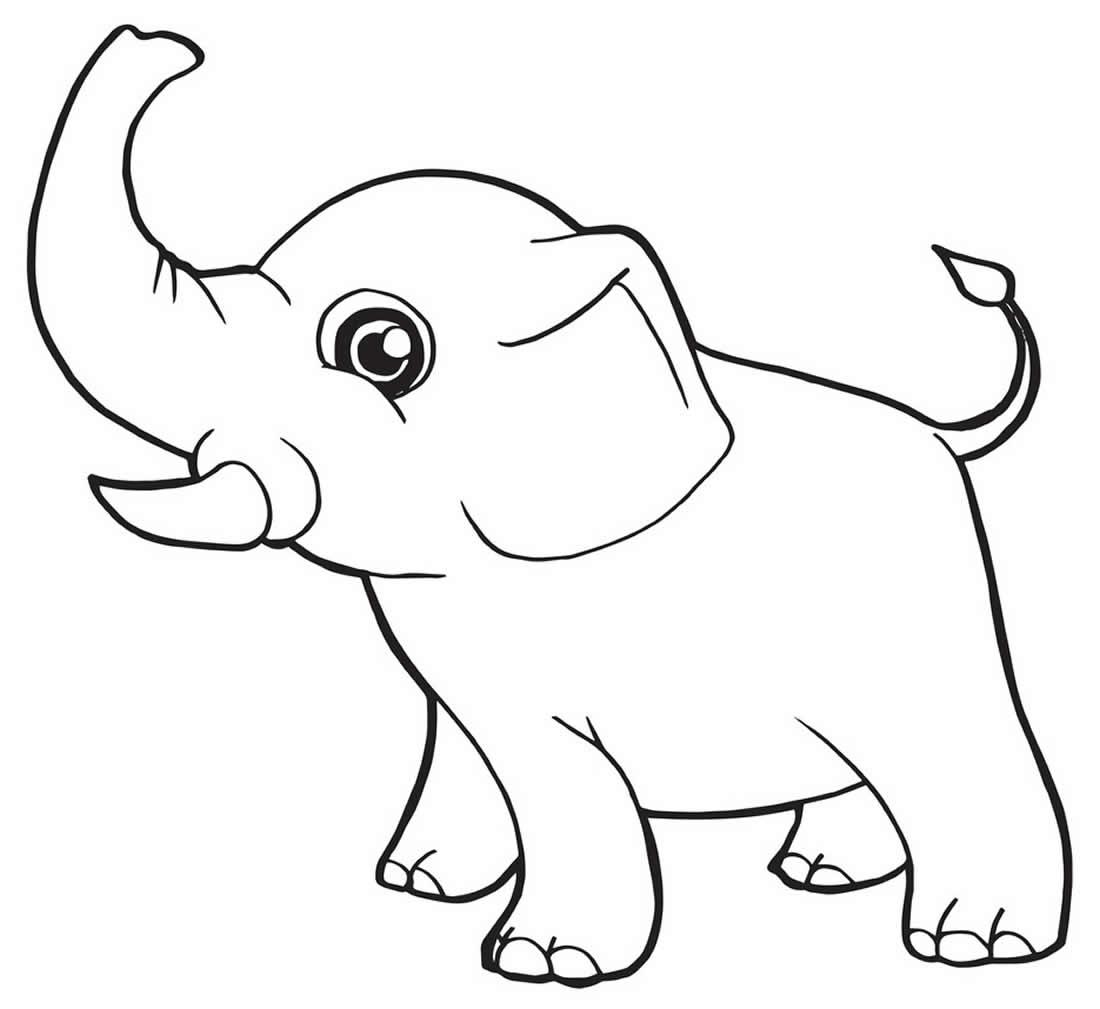 Desenho de elefantinho para pintar