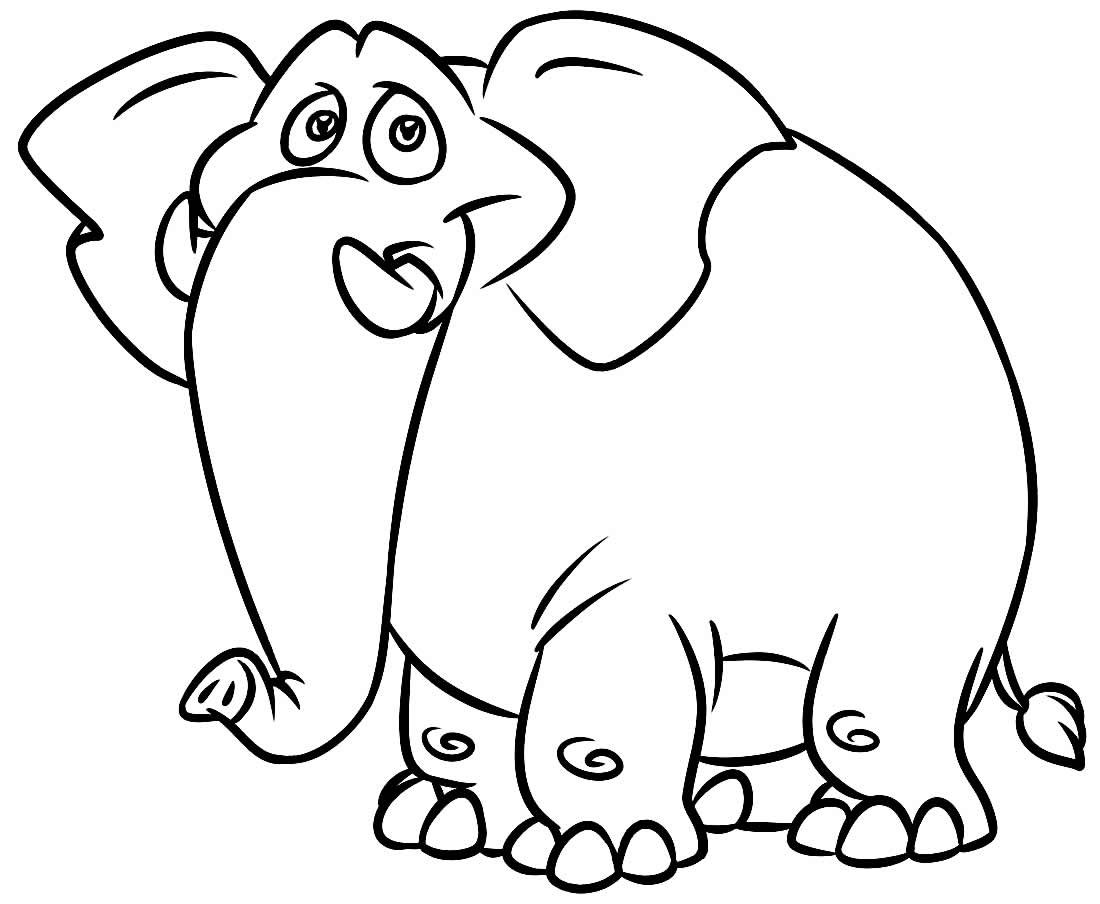 Desenho de elefantinho para colorir