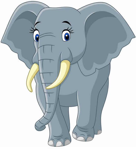Desenho Colorido de Elefante