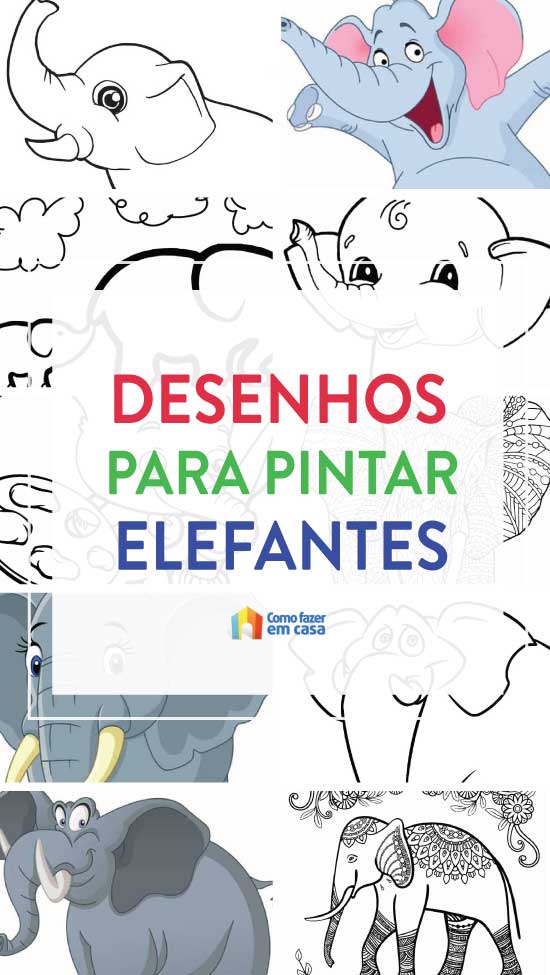 Desenhos para colorir de elefante