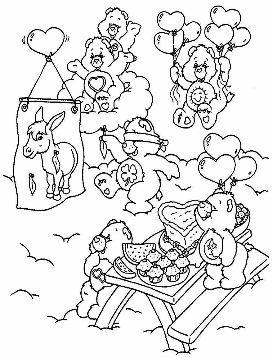 Desenho para colorir dos Ursinhos Carinhosos