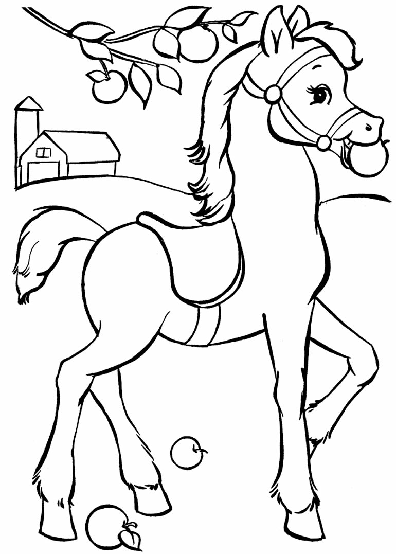 Desenhos de Cavalo Fofo para Colorir e Imprimir 