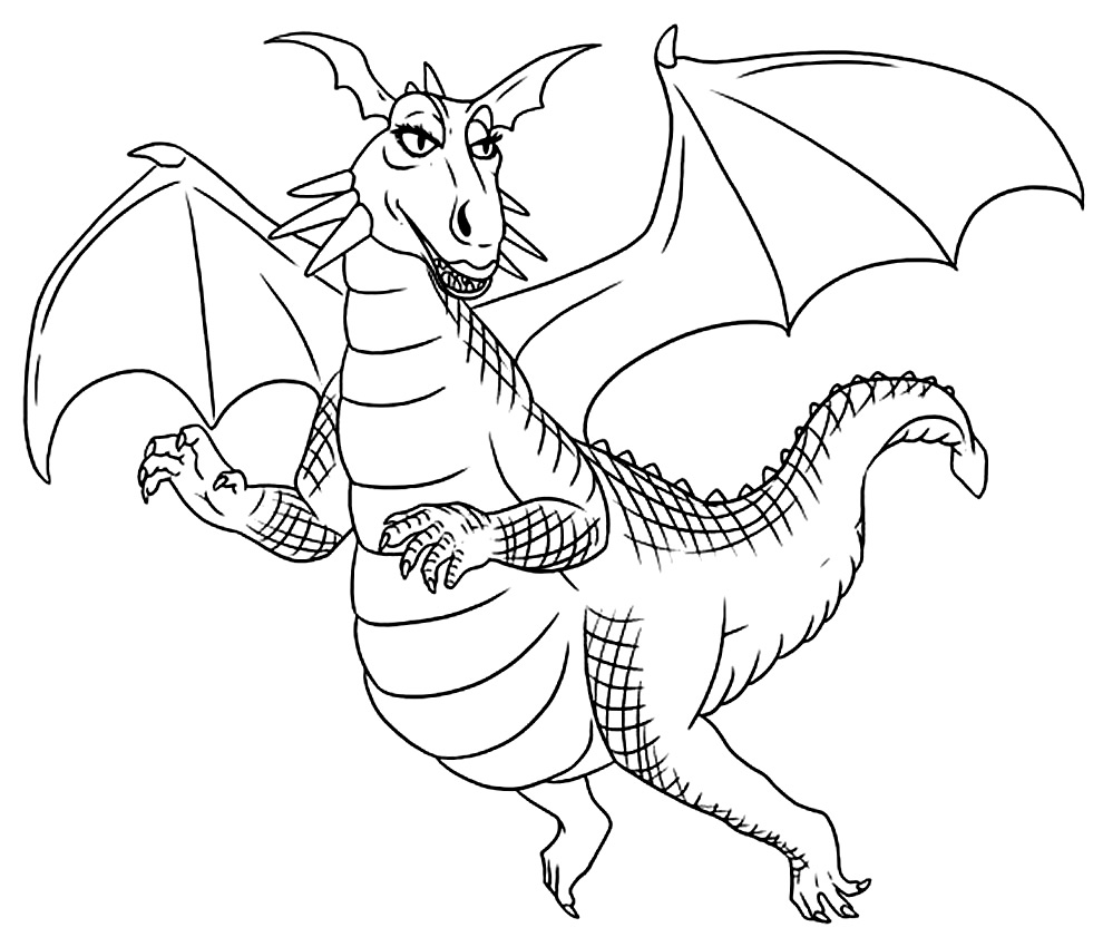 Desenho de dragão para colorir