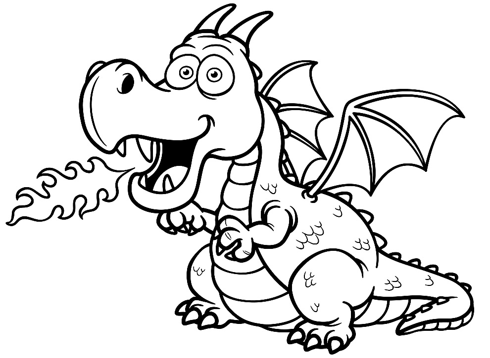 Desenho de Dragão infantil para Colorir - Colorir.com