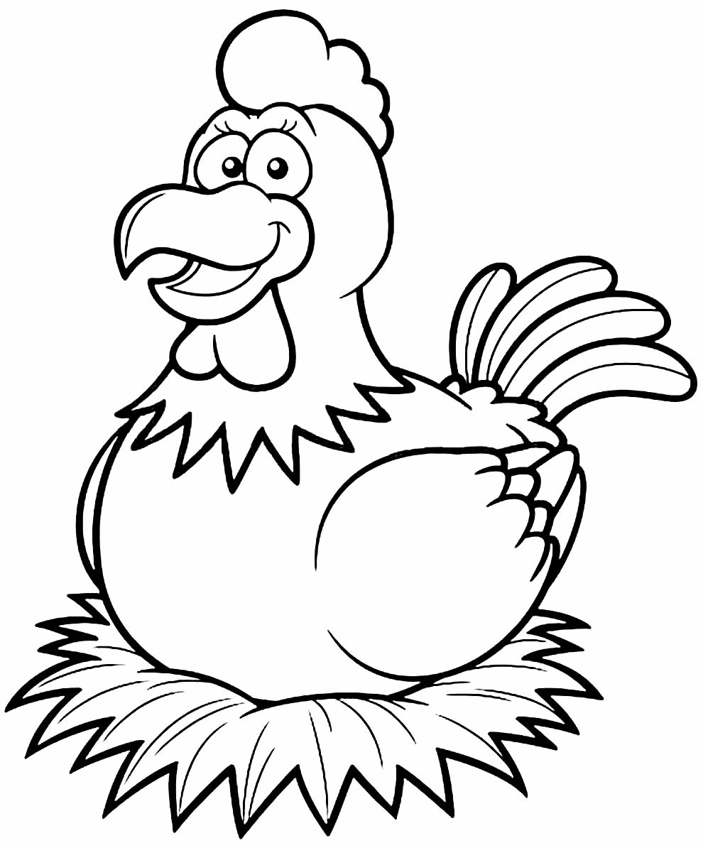 Desenho de galinha para colorir
