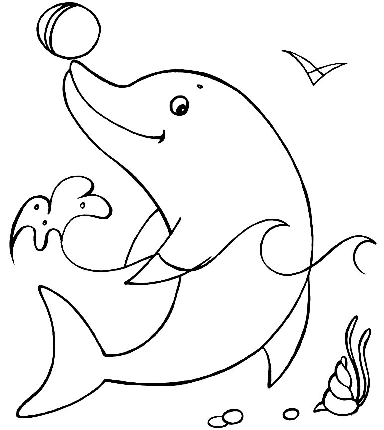 Imagem de golfinho para pintar