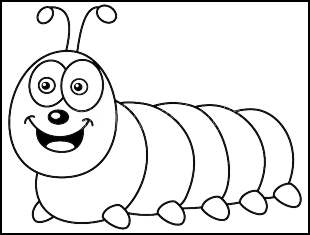 Desenhos de lagarta para colorir