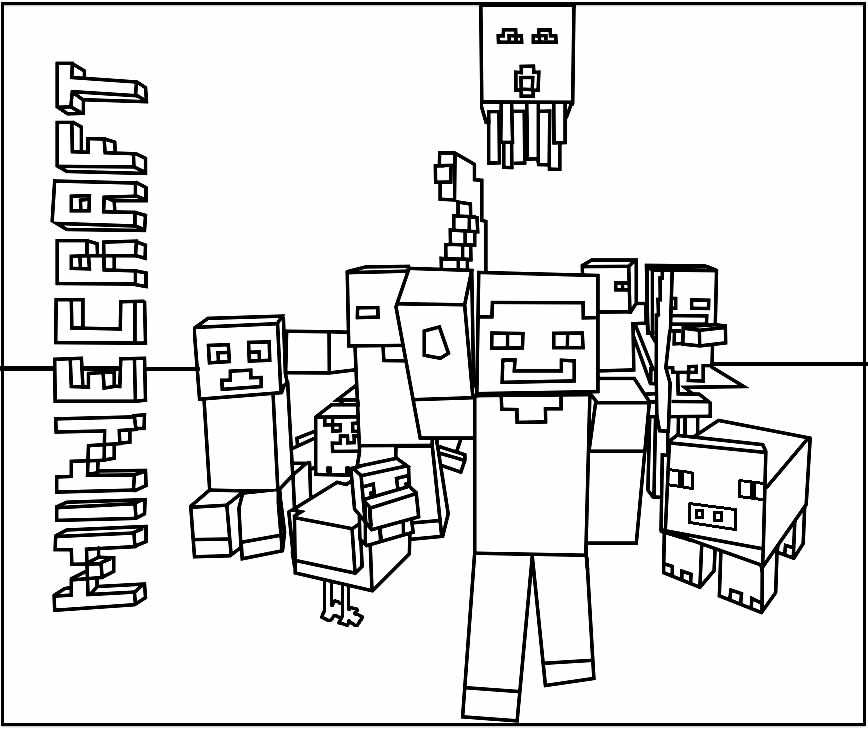 Desenho de Minecraft para pintar