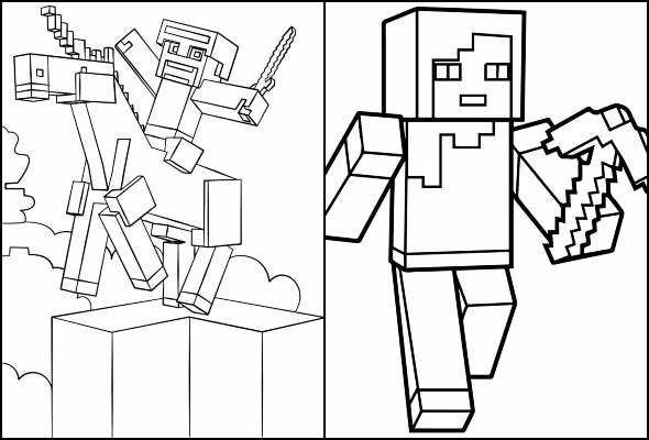 Minecraft para colorir e imprimir! –  – Desenhos para