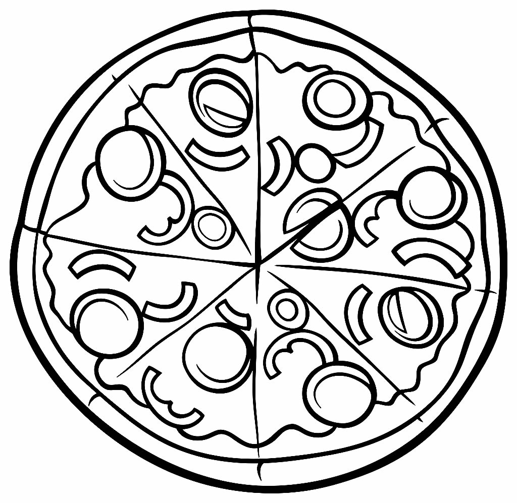 Desenho de pizza para colorir