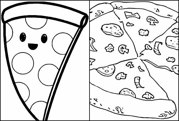 Desenhos de pizza para colorir