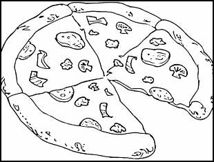 Desenhos de pizza para colorir