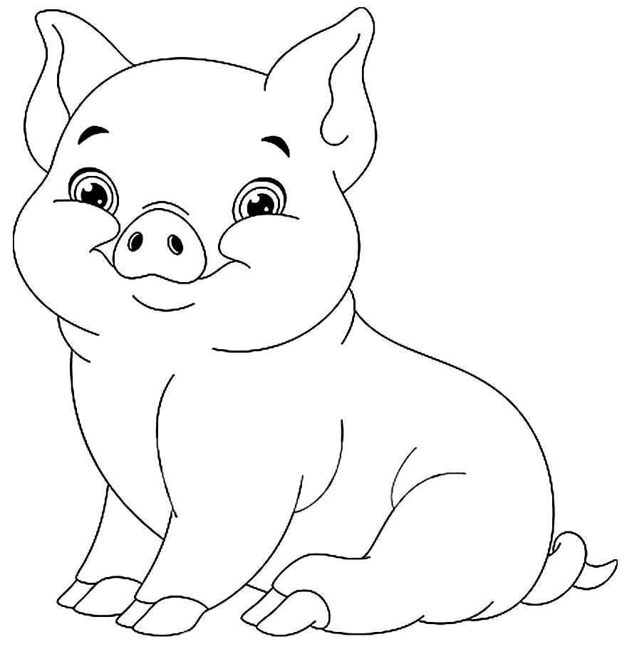 Desenho porquinho para pintar