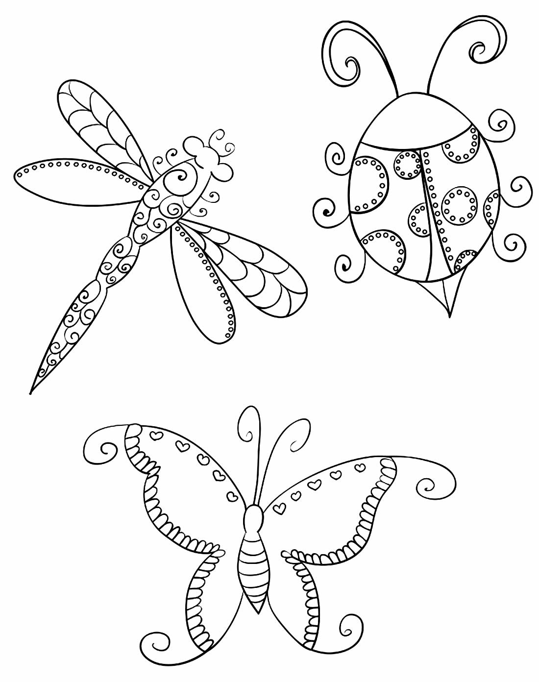 Desenho de insetos para colorir