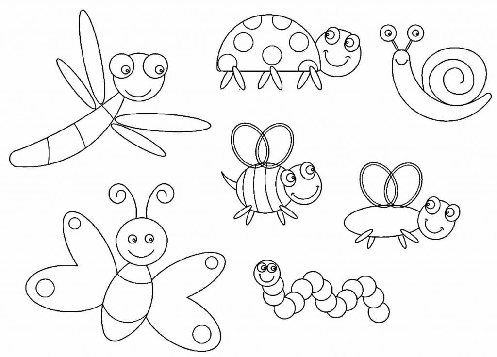 50+ Desenhos para colorir de Insetos - Como fazer em casa
