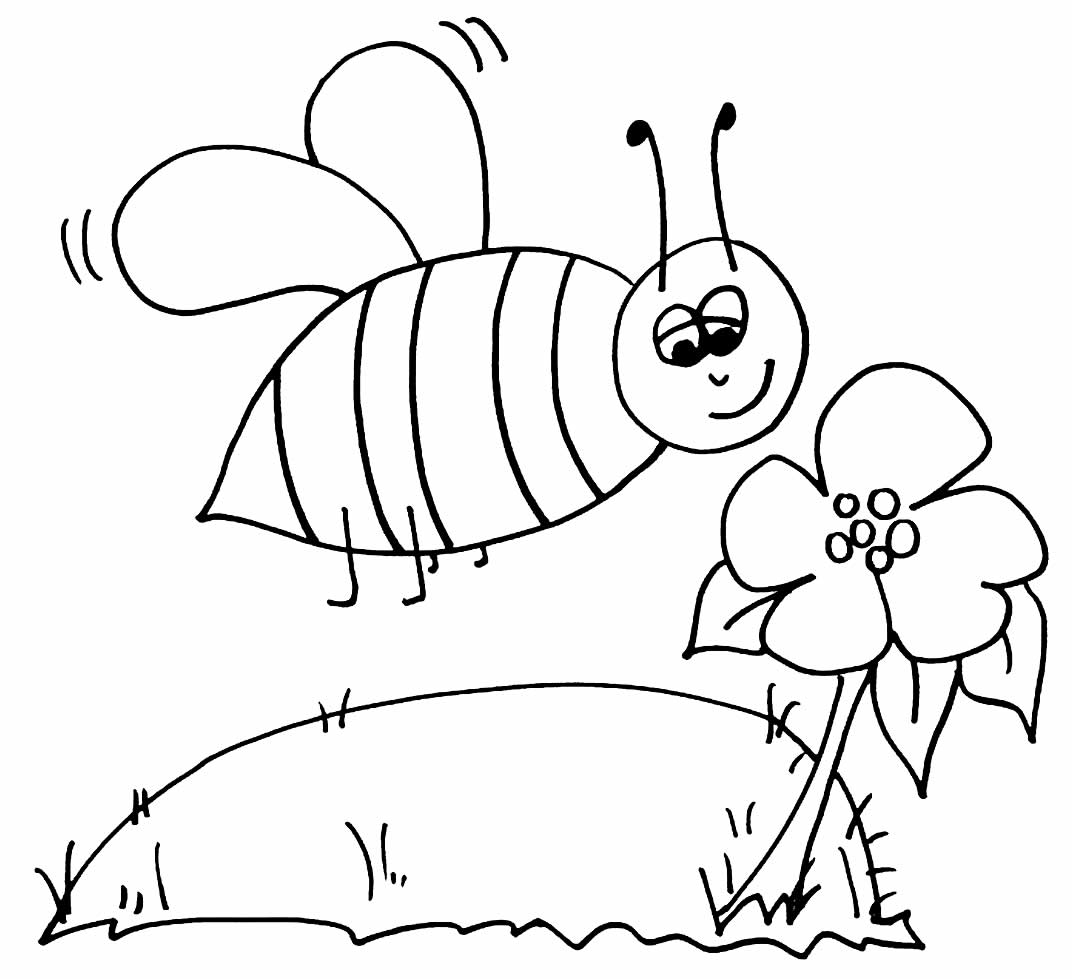 Раскраска Пчелка для детей 5-6 лет