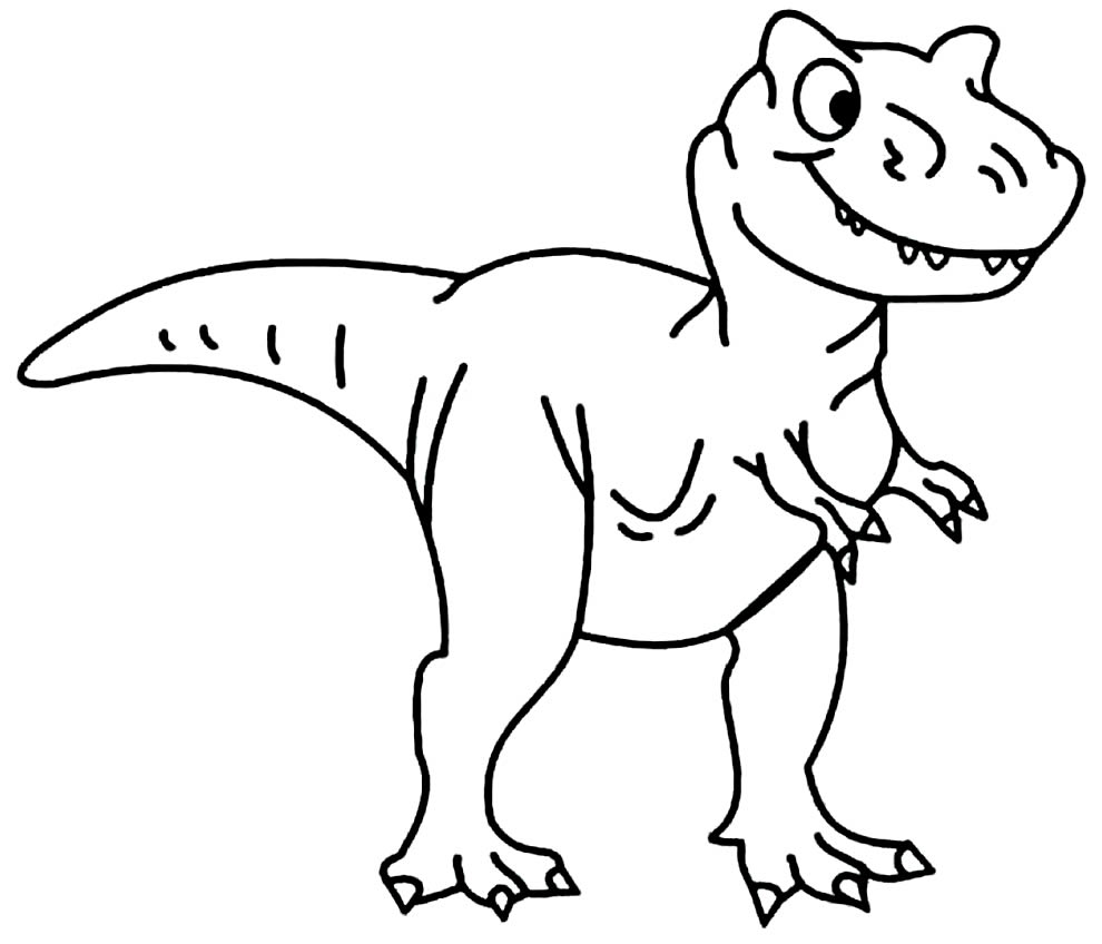 Desenho divertido para colorir de T-Rex