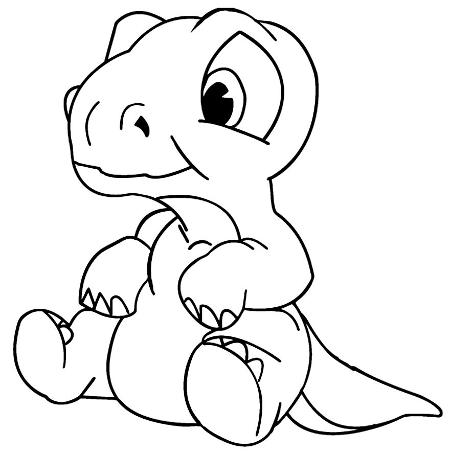 Desenho para colorir de bebê T-Rex