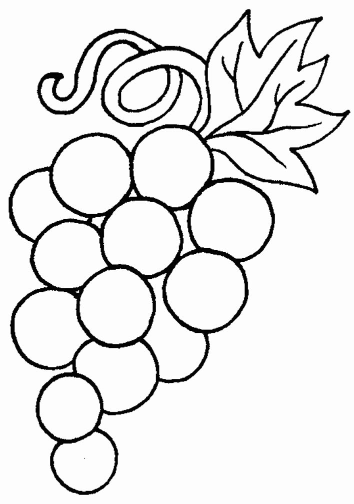 Desenho de uva para colorir