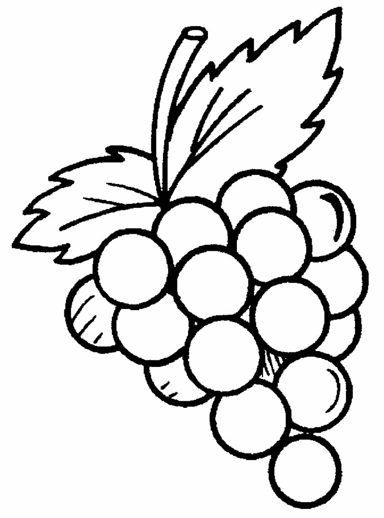 Desenho de uva para colorir