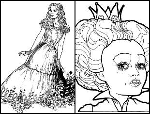 Desenhos do filme Alice no País das Maravilhas