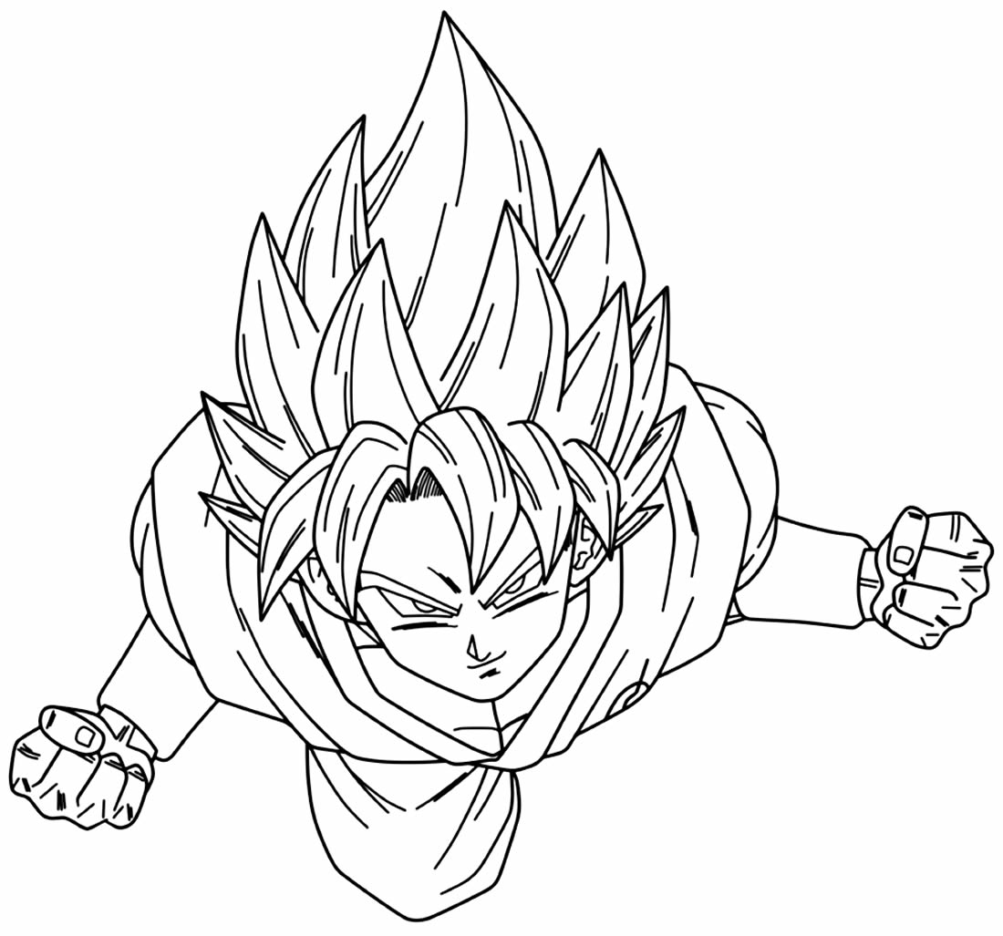 Desenho do Goku para colorir – Imagem e Molde para imprimir