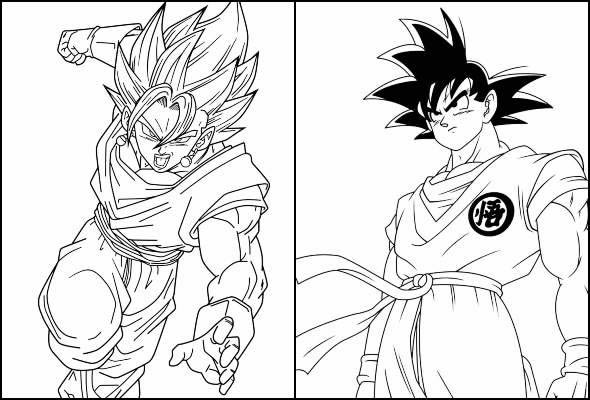 Goku para colorir - Blog Ana Giovanna