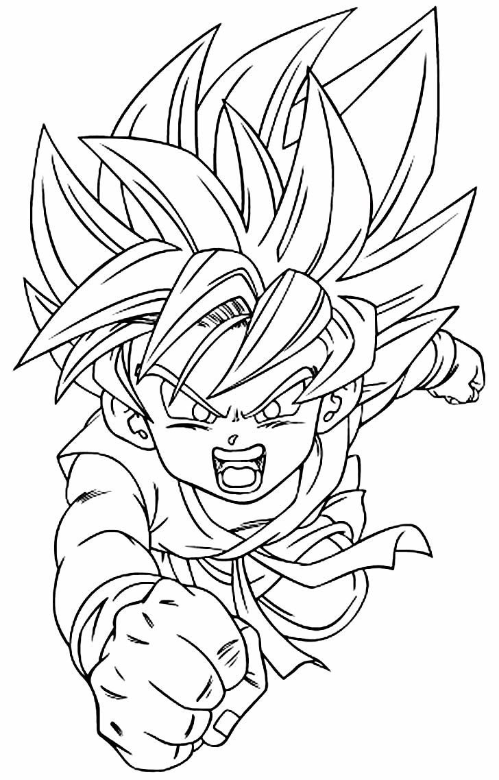 Desenho do Goku para colorir – Imagem e Molde para imprimir