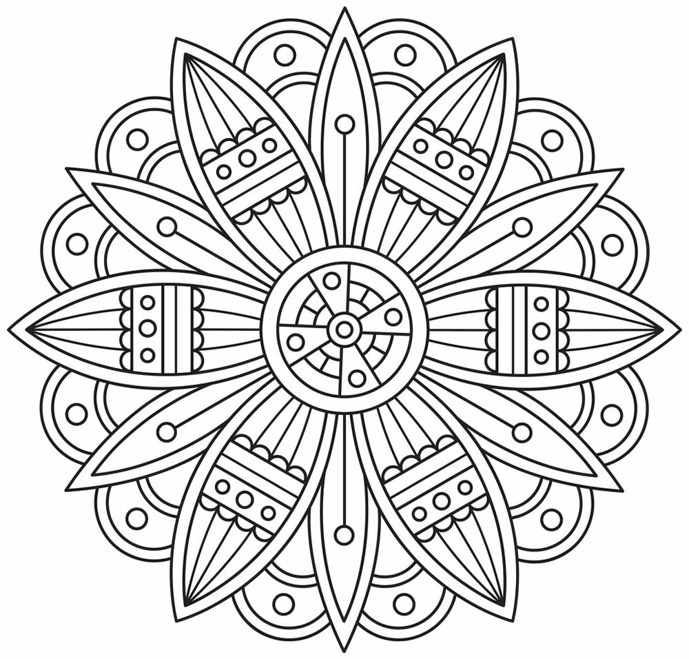 Desenho de Mandala para imprimir e colorir