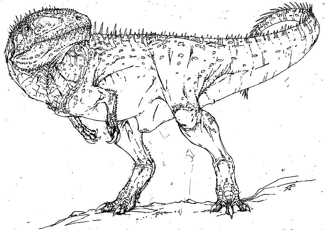 Desenho de T-Rex para pintar
