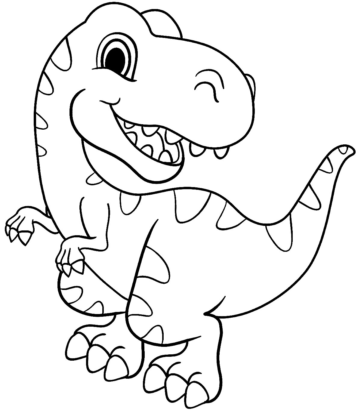 Desenho de T-Rex para colorir e imprimir