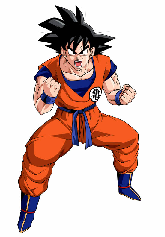 Desenho colorido do goku