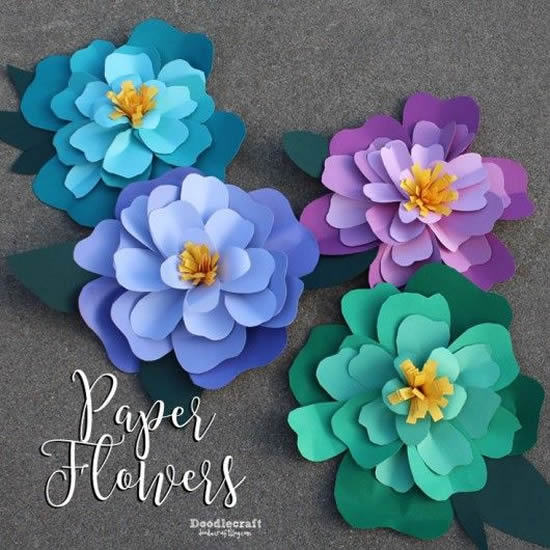 Flores de papel para decoração
