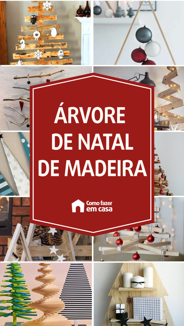 Árvore de Natal de madeira - Como fazer em casa Natalino