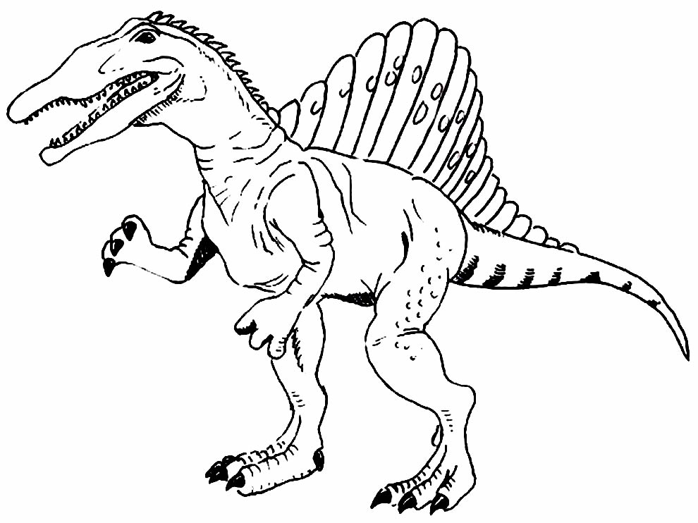 Imagem de Desenho de Dinossauro para colorir com molde para imprimir